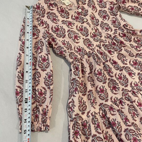 ~ crewcuts Sz 5 Floral Dress J.Crew Tiered Ruffles Pink Blue Button Front Crew - Picture 7 of 12